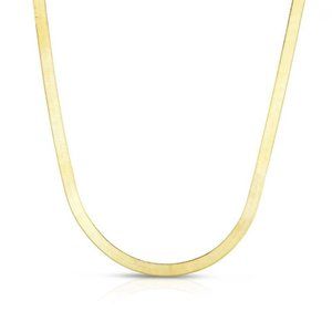 14kt Gold 4mm Wide Herringbone Necklace #N160